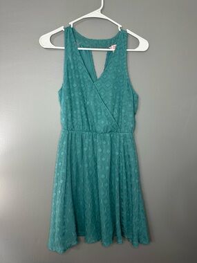 Candies Women’s Teal Lace Sleeveless Wrap Dress